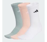 adidas Unisex CUSHIONED SPORTSWEAR CREW SOCKS 3 PAIR PACK, blush pink/white/Wonder Sage, 13-14.5