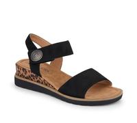 Pavers Women's Cushioned Touch-Fasten Sandals in Black | Size: 6 Pavers Black 6