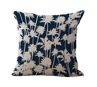 Cushions 45x45cm Black And White Palm Trees Cushions Cotton Linen Outdoor Cushions for Living Room Sofa Bedroom Office Cushion with Invisible Zipper Decorative Square Garden Cushions