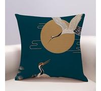 Cushions 50x50cm The Moon And Birds Cushions Cotton Linen Outdoor Cushions for Living Room Sofa Bedroom Office Cushion with Invisible Zipper Decorative Square Garden Cushions