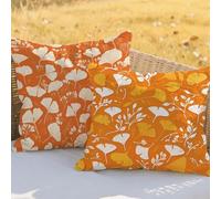 Cushions Waterproof Burnt Orange Cushion Covers 18x18in Throw Pillowcase Set of 2 Ginkgo Leaves Decorative Pillows With Lnvisible Zipper for Garden Furniture Balcony Autumn Decorative Gift RC-441