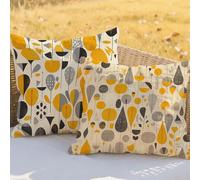 Cushions Waterproof Orange Color Cushion Covers 18x18in Throw Pillowcase Set of 2 Geometry Decorative Pillows With Lnvisible Zipper for Garden Furniture Balcony Autumn Winter Decorative Gift RC-469