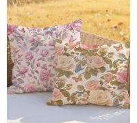 Cushions Waterproof Pink Cushion Covers 24x24in Large Throw Pillowcase Set of 2 Plant Decorative Pillows With Lnvisible Zipper for Garden Furniture Balcony Sofa Autumn Winter Decorative Gifts RC-1007