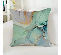 Cushions with Covers Included Green Blue White Pillow Cases Cotton Hemp Cushion Covers Washable Pillowcase Invisible Zipper Pillow Case for Home Office Sofa Bedroom Car Cushion Cover 40x40cm/1 Pcs