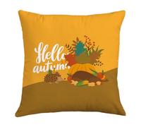 Cushions with Covers Included Yellow Brown Hedgehog Pillow Cases Cotton Hemp Cushion Covers Washable Pillowcase Invisible Zipper Pillow Case for Home Office Sofa Bedroom Car Cushion Cover 50x50/1 Pcs
