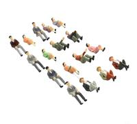 Cushteg 50 Pcs Sitting Model Figures in 1:32 Scale for OO Gauge Railway Tracks, Painted Miniature People with 4 Poses for Diorama, Layout & Scene Building