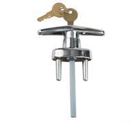 Cushteg Garage Door Lock T Handle with 2 Keys, Alloy Replacement Lock for 3/8 to 2 Inch Thick Doors, Secure 5/16 Inch Post 3.25 Inch Shaft, Finish for Standard Garage Doors