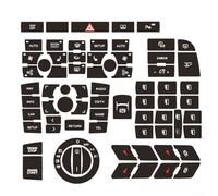 Cushteg Interior Climate Control Panel Decal Kit for For A6 C6 (2005-2011) Black Vinyl Button Repair Overlay with White Lettering, UV-Resistant & Precise Fit for Worn Dash Switches