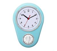 Cushteg Kitchen Timer Wall Clock 9 Inch, Multifunction Quartz Clock with Clear Display for Accurate Timekeeping, User- Design for Home and Kitchen Use(Lake Blue)
