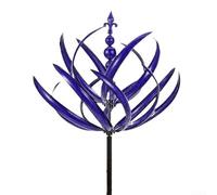 Cushteg Metal Wind Spinner for Garden, 90cm Large Wind Sculpture with Reflective Foil Finish, Sturdy Iron Outdoor Decor for Patio Yard Courtyard(Purple)