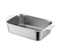Cushteg Stainless Steel Lasagna Pan for Commercial-Grade Baking, 46/40/36 cm Multi-Size Casserole Dish with Lid, Oven Safe to 500°F, Dishwasher Safe, Dual Riveted Handles for Secure Handling(45)