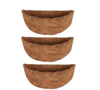 CUSIKAUA 3PCS Hanging Basket Liner Outdoor Planter, Coco Fiber Liner Pre-Formed Replacement Basket Shaped Liner Natural Coconut For Flower Pot Garden (10inch half wall coconut coat x 3pcs)