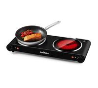 Cusimax Black 58cm 2400W Infrared Double Burner Electric Stove Portable Cusimax Black
