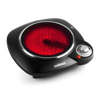 CUSIMAX Portable Hot Plate, 1200W Single Ceramic Hob, Hot Plates for Cooking, Electric Single Burner Infrared Cooktop, Black Stainless Steel