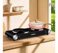 Cusimax Powerful Double Hot Plate With Dual Cast Iron Rings For Efficient Heating - Portable Electric Burner In Sl lack
