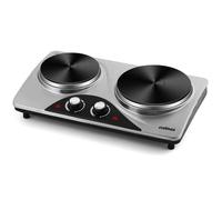 Cusimax Silver 2500W Double Cast Iron Hot Plate with Temperature Controls Cusimax Silver