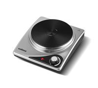 Cusimax Silver 33cm 1500W Portable Single Cast Iron Hot Plate with Dials Cusimax Silver
