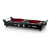 Cusimax Silver Black 62cm 2100W Portable Ceramic Dual Hot Plate with Handle Cusimax Black