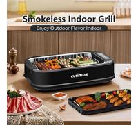 Cusimax Versatile Electric Portable Indoor Smokeless Grill With Double Plate