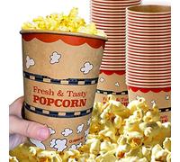CUSINIUM [32 oz] 50-pack Kraft Popcorn Buckets - Large Popcorn Cups