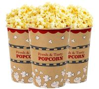 CUSINIUM 46 oz 25-pack Kraft Popcorn Buckets - Large Popcorn Tubs