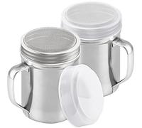 CUSINIUM Powdered Sugar Shaker Duster - with Handle - Cinnamon Shaker for Coffee Bar - Fine Mesh Dredge - 6 Ounce, Pack of 2 | Style: Fine