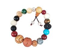 CUSIOALQQ 18 Seed Bodhi Gem Beads Bracelet Natural Jade Reiki Healing Crystals Jewelry Handmade Dainty Round Beads Bracelet Bodhi Buddha Beads Rosary Temple Bracelet Amulet Style 2
