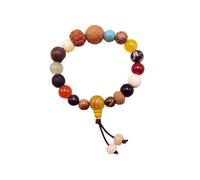 CUSIOALQQ 18 Seed Bodhi Gem Beads Bracelet Natural Jade Reiki Healing Crystals Jewelry Handmade Dainty Round Beads Bracelet Bodhi Buddha Beads Rosary Temple Bracelet Amulet Style 3