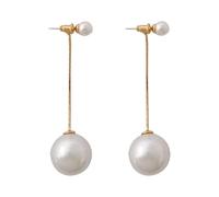 CUSIOALQQ 925 Sterling Silver Fashion Pearl Dangle Drop Earrings Simulated Freshwater Pearl Tassel Earrings Faux Dainty Statement Promise Prom Earrings for Women Girls Wedding Cocktail Shopping Gold