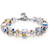 CUSIOALQQ Charm Colorful Crystal Gemstone Bracelet for Women Teen Girls Gemstone Multi Color Birthstone Bracelet Gift Fashion Romantic Statement Promise Jewelry Gift for Wife Lover (Style 1)