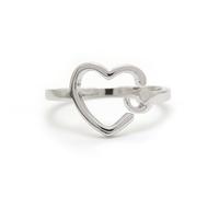 CUSIOALQQ Charm Sterling Silver Hollow Heart Ring 925 Open Adjustable Statement Minimalist Ring Endless Love Eternity Promise Engagement Ring Stacking Finger Band Comma Jewelry Gifts