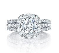 CUSIOALQQ Cushion Cut 4ct Zircon Diamonds Stone 925 Sterling Silver Engagement Wedding Band Ring for Women Shiny Full Diamond AAA Cubic Zirconia Solitaire Rings Set CZ Diamond Ring Q