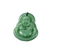 CUSIOALQQ Fashion Gemstone Eternal Circle Jade Pendant Necklace Handmade Jewelry Dragon Phoenix Jade Necklace Laughing Maitreya Buddha Peace Buckle Best Wishes Gift for Family Style 8