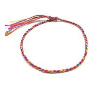 CUSIOALQQ Lucky Rainbow Rope Bracelet, Handmade Braided String Bracelets Colorful Friendship Cords Thread Bracelet for Wrist Ankle Women Girls Kids Men Gift Friendship Accessories