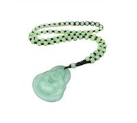 CUSIOALQQ Maitreya Buddha Pendant Necklace, Boutique 100% Pure Handmade Buddha Pendant Necklace, Jade Green Gem Buddha Necklace Shimmer Crystal Laughing Buddha Maitreya Pendant Necklace Green 1