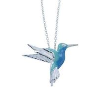 CUSIOALQQ Sterling Silver Hummingbird Pendant Necklace for Women, Cute Animal Bird Totem Freedom Retro Style Necklace Clavicle Chain Charming Temperament Statement Necklace Gift for Her