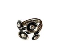 CUSIOALQQ Trendy Sterling Silver Spiral Morning Glory Ring for Women Twist Unique Open Ring Handmade Dainty Adjustable Delicate Jewelry Cocktail Party Casual Daily Business (Style 1)