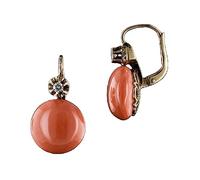 CUSIOALQQ Vintage Beautiful Orange Red Earrings Simulation Coral Diamond Earrings Bohemian Style Faux Dainty Retro Earrings for Brides Cut Cubic Zirconia Simulated Gemstone CZ Female Earrings