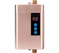 CUSMA Instant Water Heater, Mini LCD Display Touch-Screen Electric Tankless Water Hot Heater, Household Water Heating Machine with Remote Control,Gold,220V 4000W