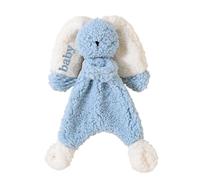 Cusom Bunny Snuggler Blanket Soft Loveys for Babies, Personalized Security Snuggly Rattle Blankie with Embroidery Text for Newborns, Infants, Toddlers Comfort & Cuddly Friend