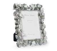 Cuspin 4x6 Silver Picture Frame, Vintage Silver Ornate Leaf Textured Hand-Crafted Resin with Glass Front Antique Photo Frame for Tabletop Display, Retro Design Home Decor