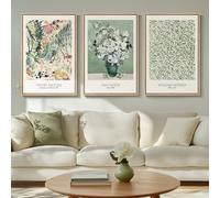 Cuspin Framed Large Sage Green Vintage Matisse Wall Art Set, 3 Piece Canvas Famous Painting, Artwork for Walls, Modern Floral Botanical Wall Decor, 30x60 Inch, Living Room, Bedroom, Home Office