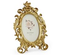 Cuspin Gold 4x6 Picture Frame Vintage, Gold Ornate Floral Resin Photo Frame with Glass Front for Tabletop, Antique Picture Frames Photo Gallery for Home Office Decor