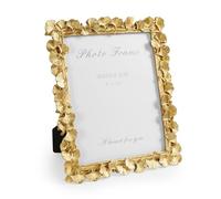 Cuspin Gold 8x10 Picture Frame, Vintage Ornate Picture Frames Leaf Textured Hand-Crafted Resin with Glass Front, Antique Photo Frame for Tabletop Display, Retro Design Home Decor