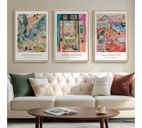 Cuspin VAN GOGH ART Framed Matisse Wall Art, 3 Piece Large Canvas Abstract Art Prints for Living Room, Henri Matisse Famous Landscape Painting Picture - Total Size 30x60