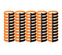 CUSROS 50Pcs Soccer Goal Net Attachment Straps with Fastener Tape, Self-Adhesive Goal Net Straps for Soccer Goal Post, Reusable Compact Size Portable Easy to Install Goal Net Straps Orange