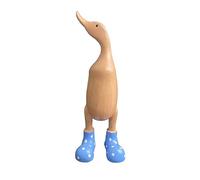 CUSROS Adorable Cartoon Duck Decor Wooden Duck Rain Boots Ornament Eco-friendly Creative Eye-catching Home Decor Quirky Duck Ornament Blue M