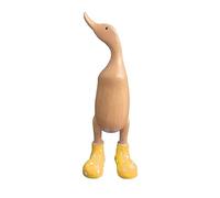 CUSROS Adorable Cartoon Duck Decor Wooden Duck Rain Boots Ornament Eco-friendly Creative Eye-catching Home Decor Quirky Duck Ornament Yellow M