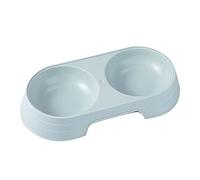 CUSROS Cat Dishes, Solid Color Double Bowl, PP Material Cat Food Dispenser Cat Bowl Cat Food Bowls Cat Water Bowls Cat Feeding Bowls Green One Size