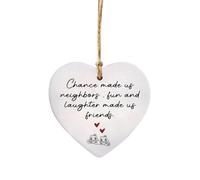 CUSROS Ceramic Pendant Treasured Keepsake Sister Gift Ornament Ceramic Heart Shape Design Fade-resistant Hanging Pendant E